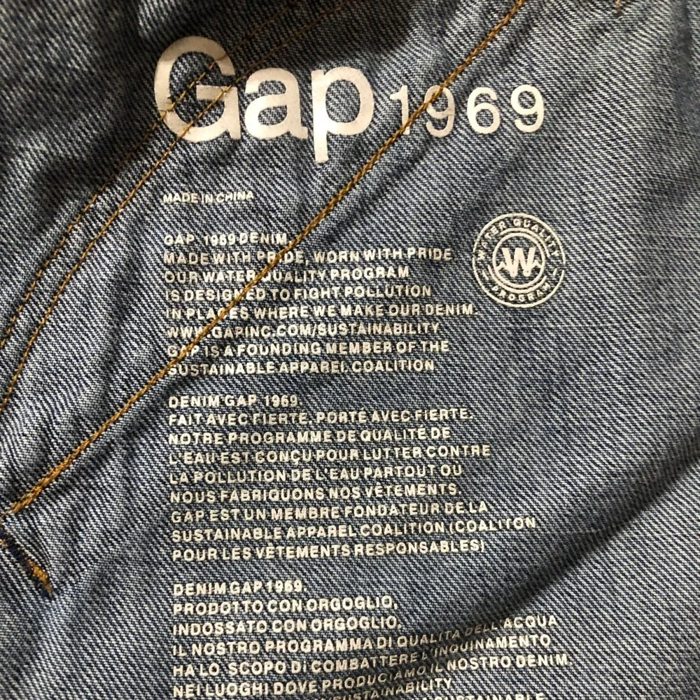 Gap 1969 Mens Zip Front Denim Jacket Medium Tint Blue Cotton Large Utility Y2K